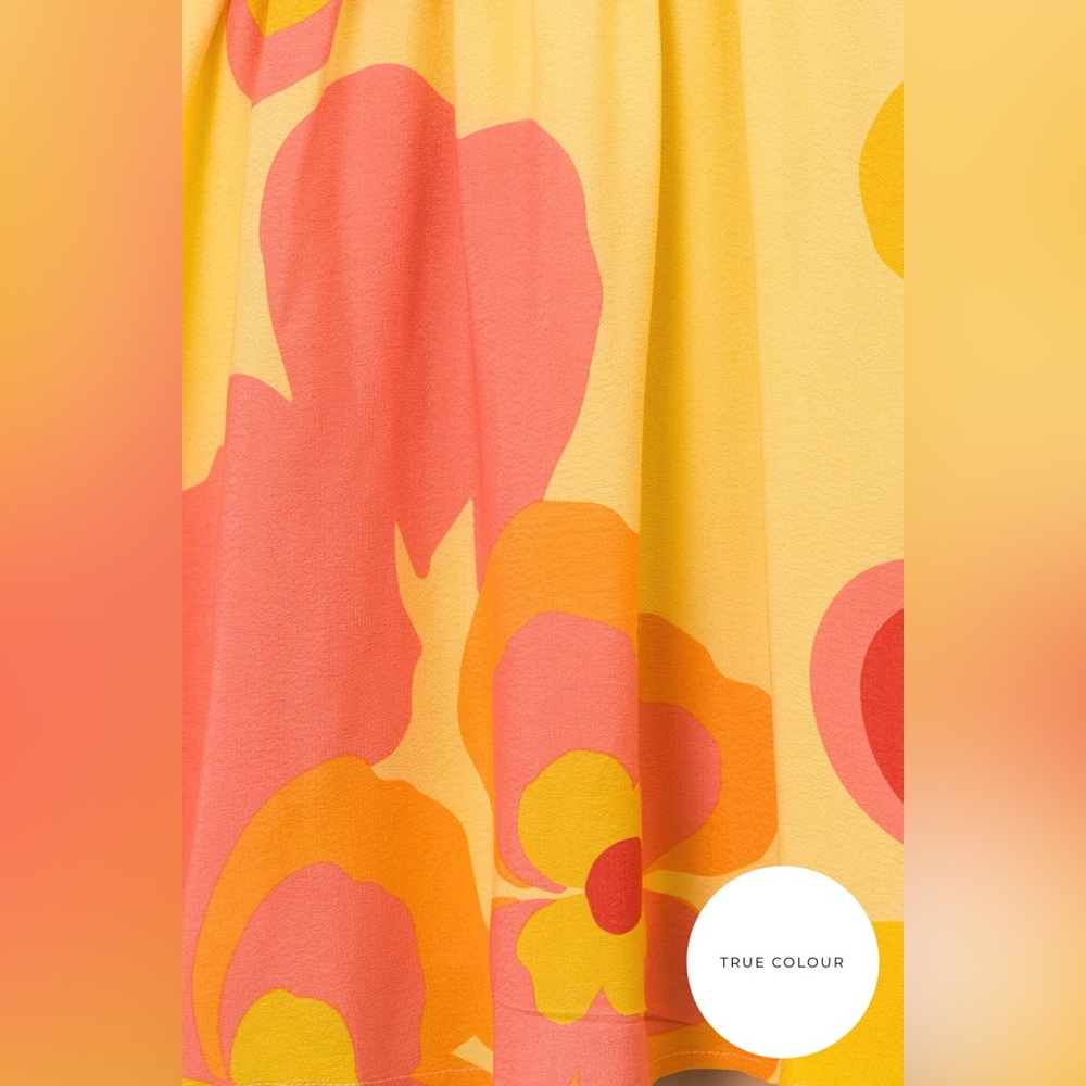 NWT SABO Jaden Off Shoulder Yellow Floral Smocked Mini Dress XS Vacation Resort - Picture 6 of 15